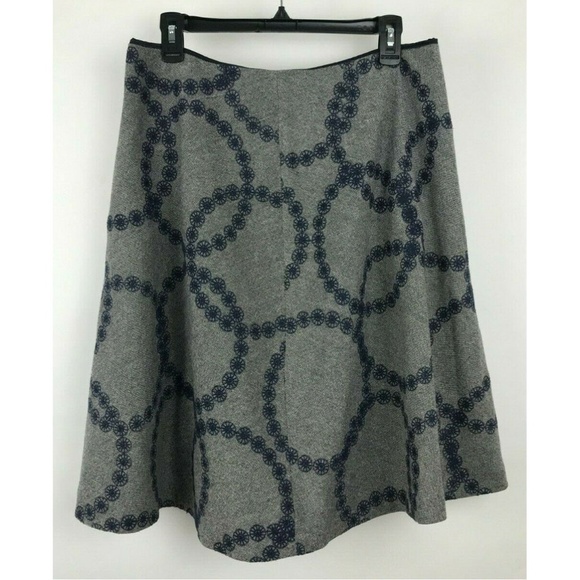 Boden Blue Wool Blend Lined A Line Round Stitched - Picture 1 of 4